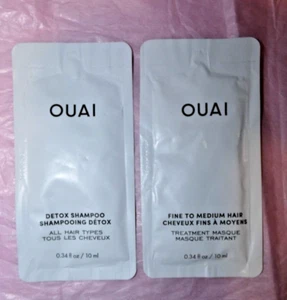 NEW OUAI Fine to Medium Hair Treatment Masque + Detox Shampoo Samples - Picture 1 of 2