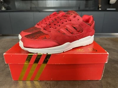 V.RARO ADIDAS TECH SUPER "AÑO DEL CABALLO" DISEÑADOR Entrenadores Deportivos ROJOS - UK 8 Foto 1 de 4