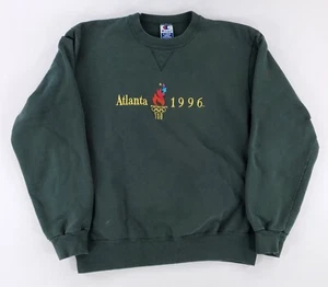 Champion VTG Atlanta 1996 Olympics Embroidered Sweatshirt Green Mens XL - Picture 1 of 9