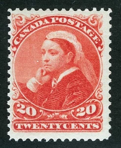 Canada Sc 46 Vermillion 20¢ 1888 Light Hinge Mark Full Original Gum - Picture 1 of 1