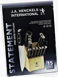J.A. Juego de bloques de 15 piezas de cubiertos de borde fino Henckels International Statement - Imagen 1 de 7