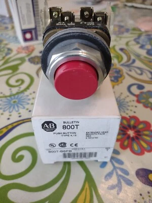 ALLEN BRADLEY 800T-B6PB PUSH BUTTON EXTD HEAD SMOOTH FACE RED TYPE 4, 13 - Image 1 of 2