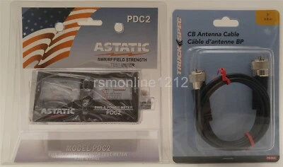 Astatic PDC2 SWR / Power / Field Strength Test Meter w/ 3' RG-58AU Jumper Cable - Image 1 of 4