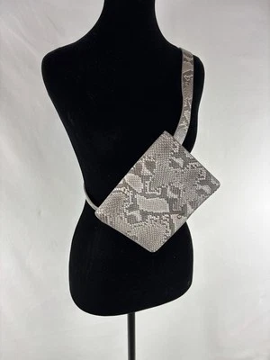 Calvin Klein Belt Bag Grey White Snakeprint Coated Leather Large Reptile - Image 1 of 4