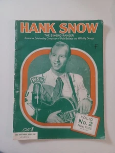 Hank Snow Song Folio No. 2 Songbook The Singing Ranger Folk Ballads Western 1951 - Picture 1 of 10