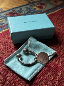 Tiffany & Co. Sterling Silver “Please Return To Tiffany New York” Oval Tag Key - Picture 1 of 8