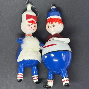 Vtg De Carlini Raggedy Ann & Andy Christmas Ornament hand blown painted in Italy - Picture 1 of 11