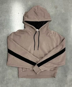 Sports Illustrated Women’s Large Hoodie Taupe Beige Black Stripe Pullover  - Picture 1 of 6