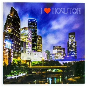 I Love Houston Souvenir Refrigerator Magnet - Picture 1 of 3