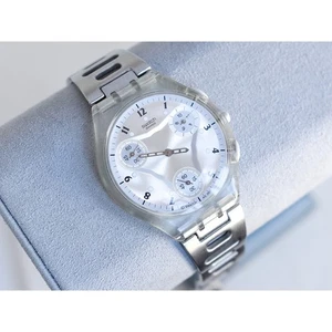 Orologio Vintage Swatch Cronografo Flatzone SUYK 100G 2001 38mm Cinturino Alluminio - Foto 1 di 11
