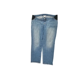 Isabel Maternity 90's Straight Distressed Women's size 14 Blue Denim Jeans - Picture 1 of 5