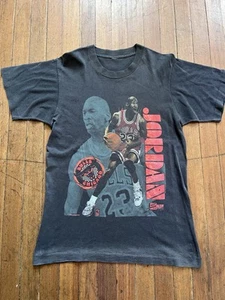 VTG 1990 Salem Sportswear Michael Jordan Chicago Bulls Faded Black T-Shirt Med. - Picture 1 of 7