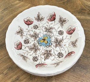 OLD CHELSEA Set of 3 Dessert Bowls 5" Grindley England Cream Multicolor Blue - Picture 1 of 7