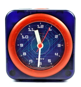 Vintage Sony Blue and Red ICF-A7 (ICF-CA2 ) Analog Clock Radio   TESTED WORKS - Picture 1 of 13