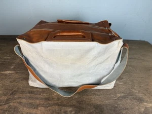 BOLSO DE LONA DE CUERO DURO INJERTO 19X14X12 - Imagen 1 de 16