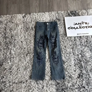 Vintage YOUTH Girls Size 7 Baby Phat Y2K Embroidered Blue Denim Jeans 90’s HTF - Picture 1 of 8