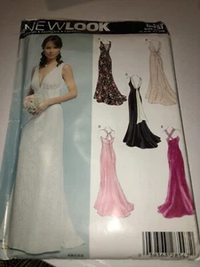 VESTIDO DE BODA DAMA DE HONOR MUJER SIN CORTAR NEW LOOK 6401 patrón de costura talla 8-18 - Imagen 1 de 3