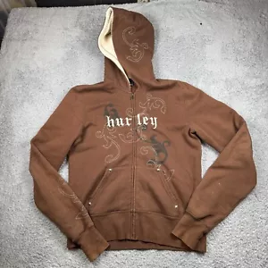 Vintage Y2K Hurley Sherpa Lined Full-Zip Hoodie Women's Size XL Skater Grunge - Picture 1 of 10