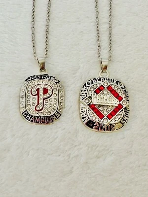 2 Pcs Philadelphia Phillies World Series Pendant Set 2008/09, 🇺🇸 SHIP - Image 1 of 2