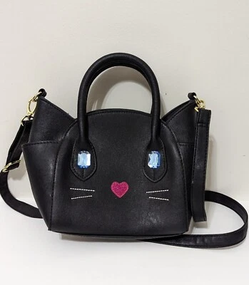 Bandolera Betsey Johnson Gato Negro Azul Gema Ojos Cartera Luv Betsey Foto 1 de 4