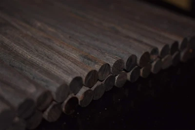 Paquete de 10 pasadores de ébano de madera negra africana de 15X1,2 cm madera madera torneado espacios en blanco P Foto 1 de 4