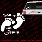 WALKING WITH JESUS CHRISTIAN God Vinyl Die Cut Decals for Car Windows NOTW JS004