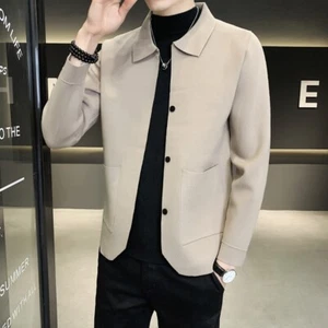 Mens Knitted Cardigan Jacket Autumn Sweater New Tops Casual Coat Casual Business - Picture 1 of 16