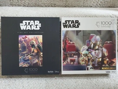 Colección de Bellas Artes Star Wars 1000 piezas Boba Fett y Mandalorian con Rompecabezas Grogu NUEVO Foto 1 de 4