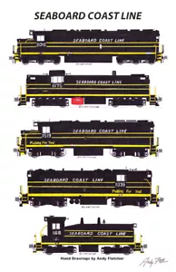 Seaboard Coast Line Locomotives #2 11"x17" poster firmato Andy Fletcher - Foto 1 di 1