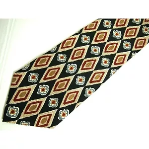 Corbata corta Jos A Bank Executive para hombre negra roja beige seda geométrica 56" - Imagen 1 de 4