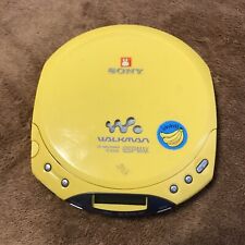 Sony CD Yellow Walkman D-E220 ESPMAX CD Player Tested Working Stickers