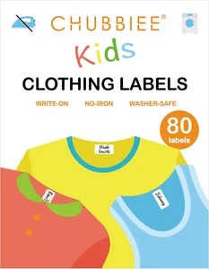 All Purpose No-Iron Kids Clothing Labels, Self-Stick Write-On Fabric Labels for - Picture 1 of 12