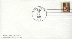 1321A 5c CHRISTMAS - Tagged variety - Unknown cachet - Hand cancel - Imagen 1 de 1
