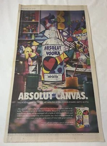 2003 full page newspaper ad ~ ABSOLUT CANVAS ~ 12.5x23 ~ some small tears - Picture 1 of 1