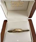 Clogau 18ct Gold 3 Diamond Cut Princess Cariad Wedding Ring Size J