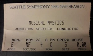 1994-95 SEATTLE SYMPHONY SEASON JONATHAN SHEFFER CONDUCTOR MUSICAL MYSTICS 02287 - Picture 1 of 2