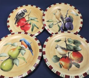 set of 4 LENOX WINTER GREETINGS EVERYDAY TARTAN DESSERT PLATES (MINT) CHRISTMAS - Picture 1 of 9