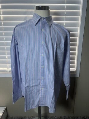 Camisa de vestir Toscano para hombre manga larga rayas talla XL  Foto 1 de 3