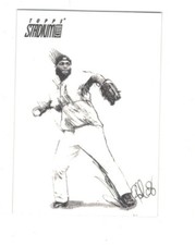 TORII HUNTER 2008 Topps Stadium Club Original ART SKETCH #1/1 Angels Twins RARE