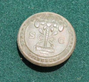 CONFEDERATE SOUTH CAROLINA MILITIA STATE SEAL BUTTON SCOVILL MFG CO 23MM DUG SC - Picture 1 of 2