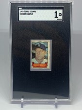 1969 Topps Stamps Mickey Mantle SGC 1 Yankees HOF
