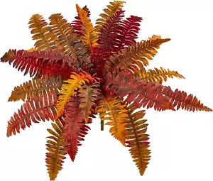 20” Autumn Boston Fern Artificial (Set of 3) Silk Plants Orange - Picture 1 of 2