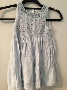 Next Girls Light Blue Smocked Dress - Size 4-5 Yesrs - Picture 1 of 2