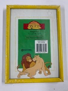 Vintage Disney The Lion King Picture Frame Decorel 1994 4 x 6 / 3.5 x 5 Yellow - Picture 1 of 3