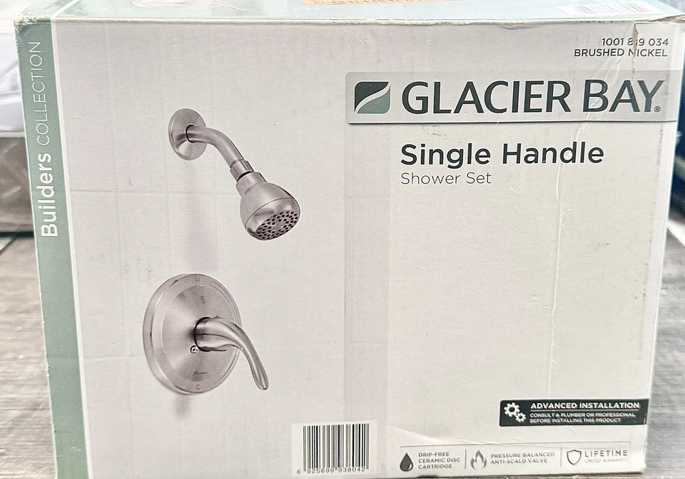 Builders Single-Handle 1-Spray Pressure Balance Shower Faucet in Brushed Nickel - Image 1 of 1
