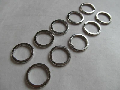 Paquete de 10 llaveros divididos planos de acero inoxidable 304 de 20 mm DE ALTA RESISTENCIA 3/4" Foto 1 de 4