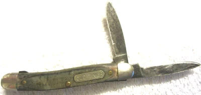 3 Blade  Old Timer USA Ulster 580T,1 broken,Saw Cut Scales Pocket Knife vtg - Image 1 of 4