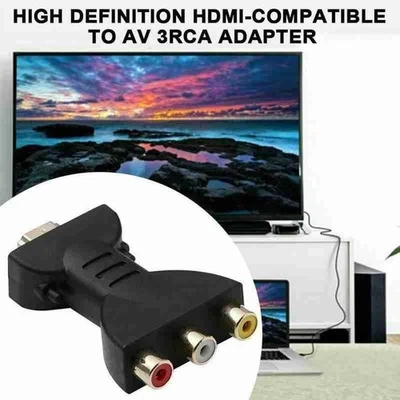 HDMI Male to 3 RCA Female Composite AV Video Audio Adapter U Converter PC - Image 1 of 4