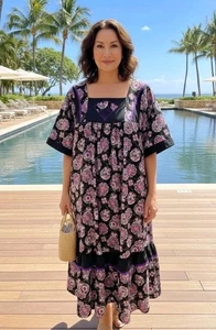 GRANDE Mujer BUENOS TIEMPOS Hecho en HAWAI Muumuu Floral Hawaiano Vestido De Colección  - Imagen 1 de 19