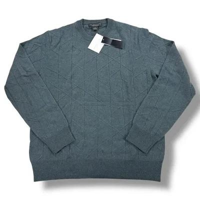 Suéter The Mens Store Bloomingdales Cashmere Novedad Puntada Verde Pizarra Grande Foto 1 de 2